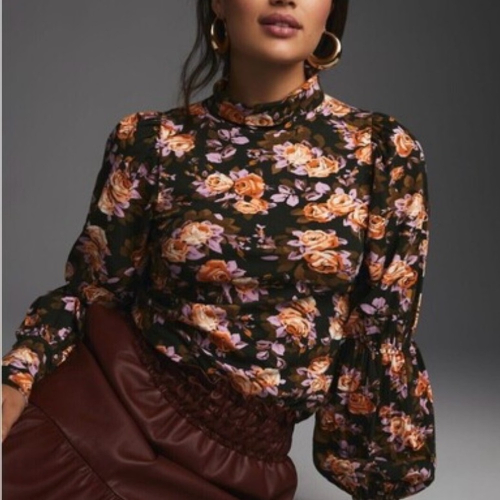Anthropologie tiered-sleeve turtleneck